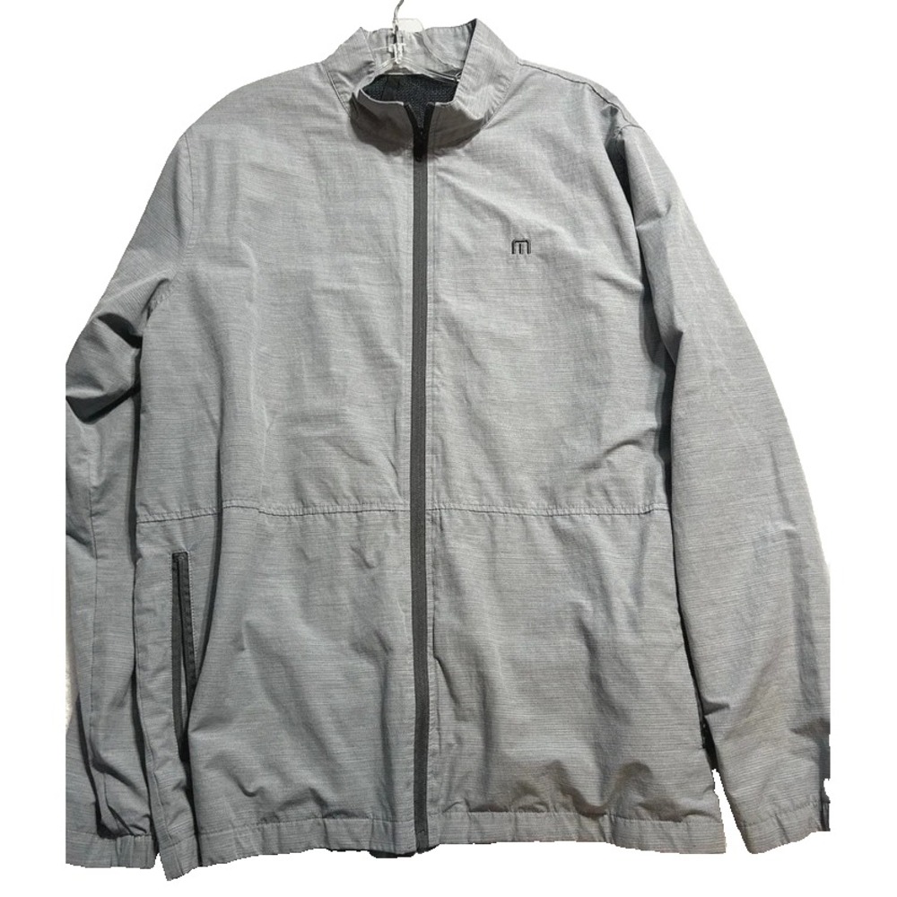 Travis Mathew Men's Grey Cotton Blend Full Zip XL Golf Jacket (UB)